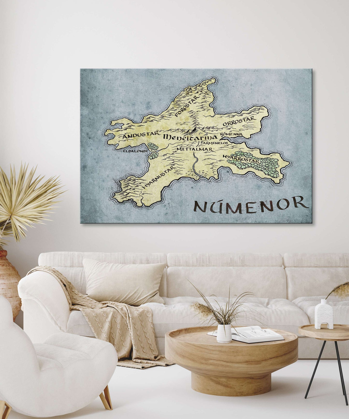 Númenor Map Print – Tolkien Middle Earth Wall Art Poster