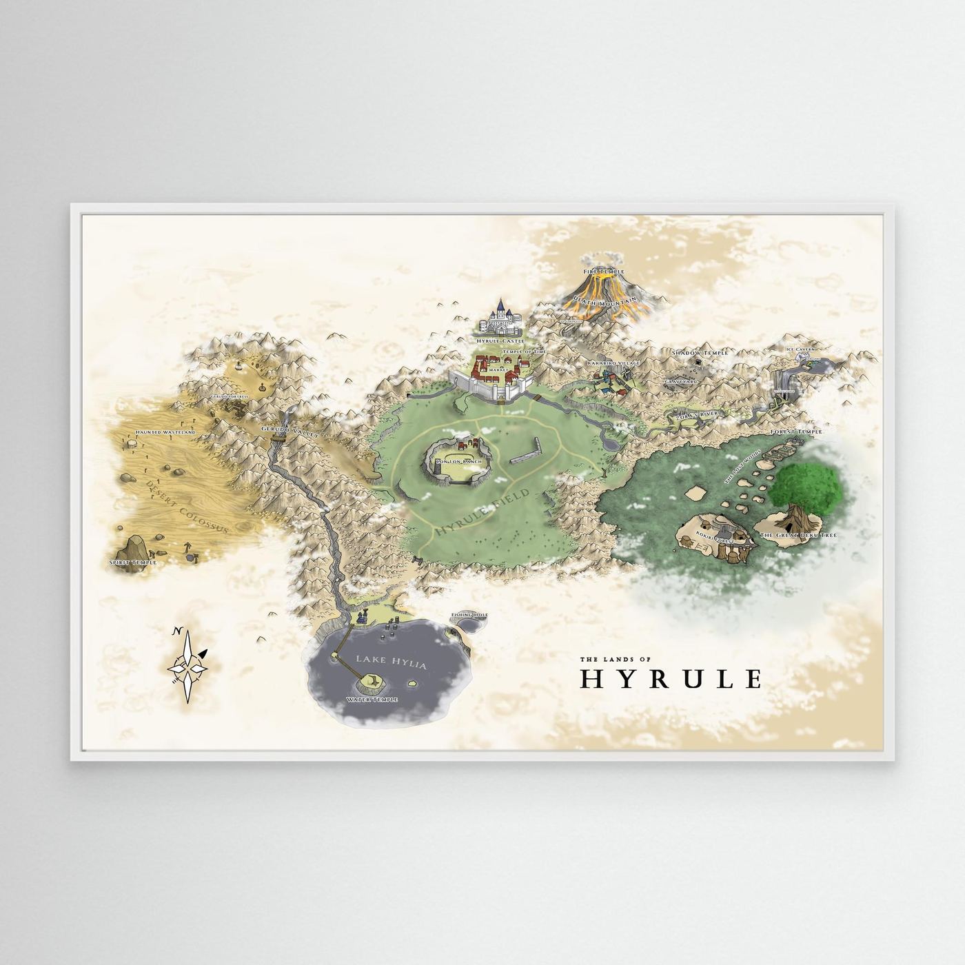 The Lands Of Hyrule Map Canvas