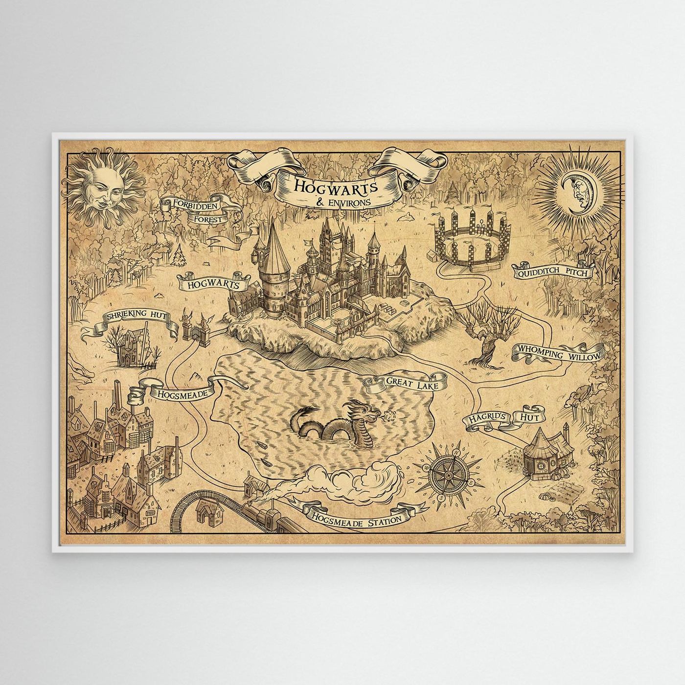 Hanging Fantasy Map Canvas Print