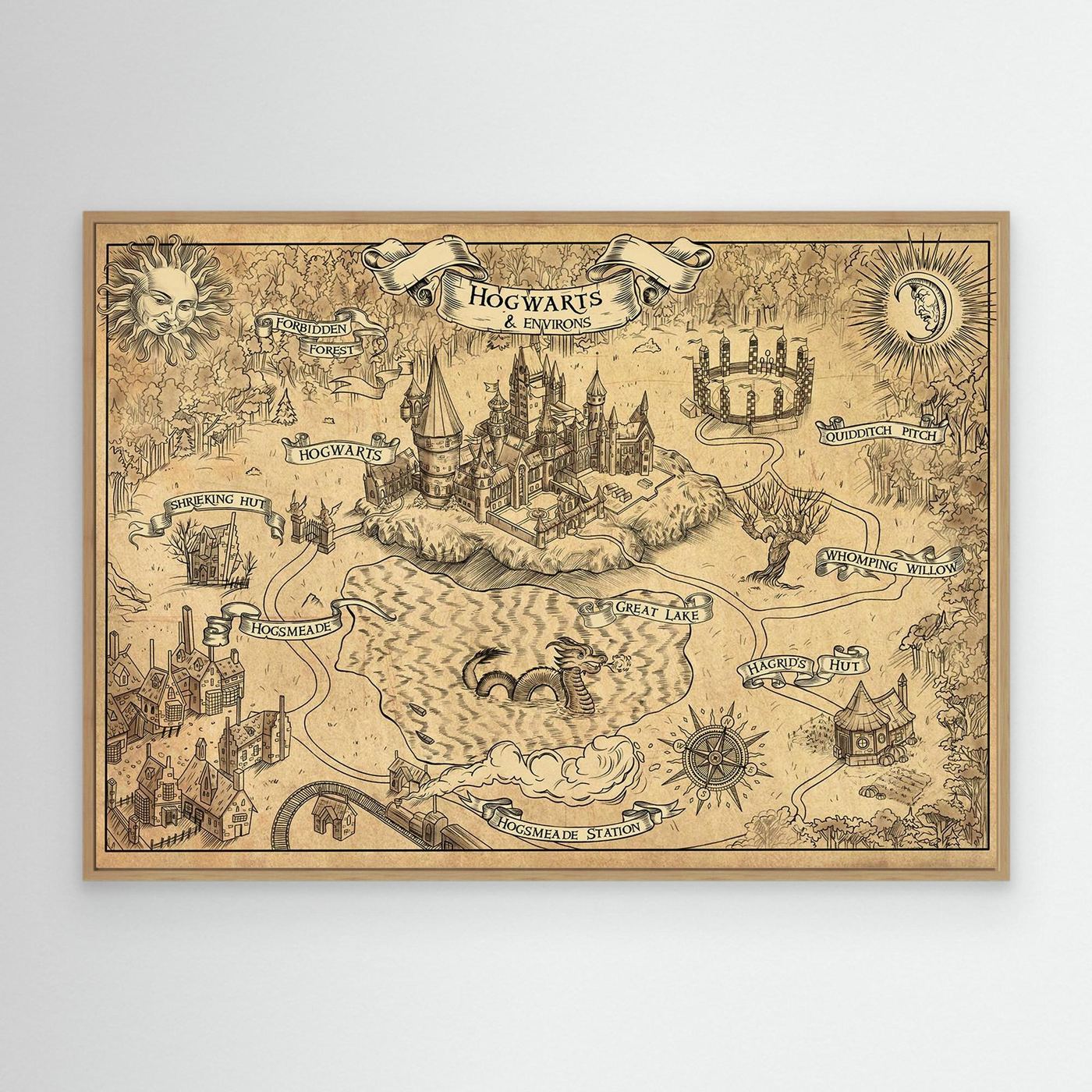 Hanging Fantasy Map Canvas Print