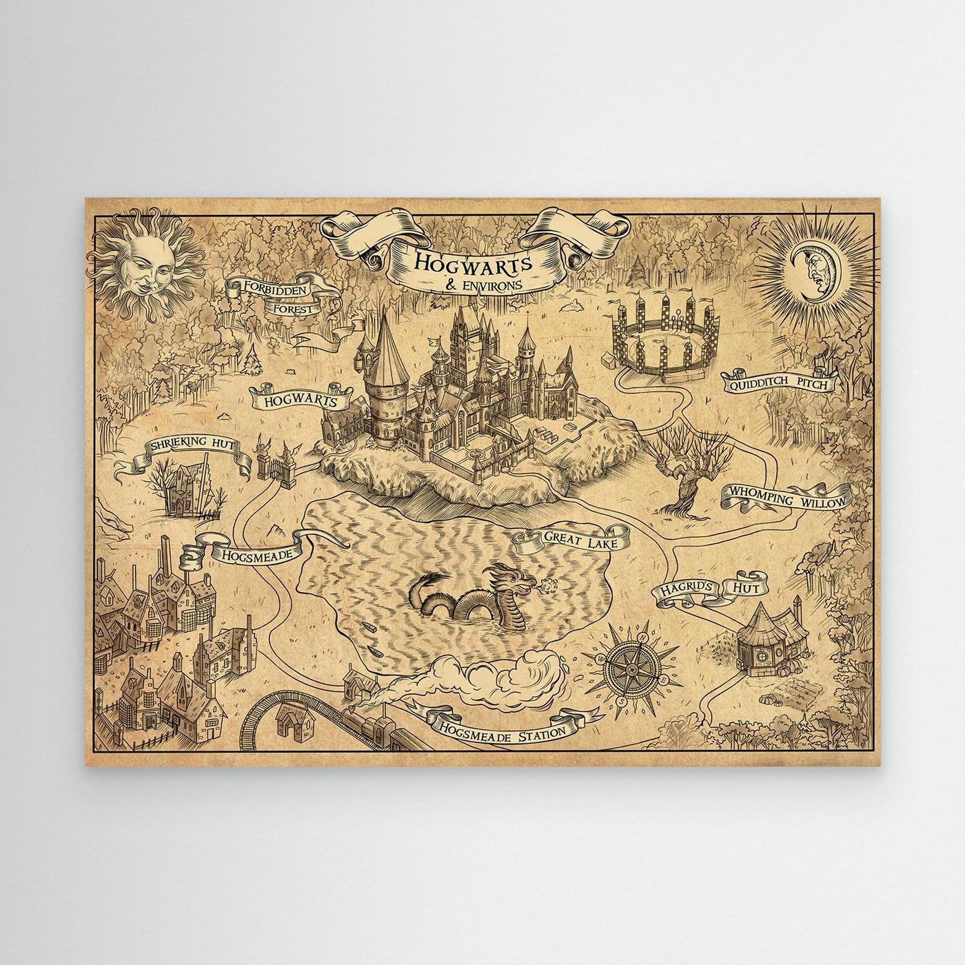 Hanging Fantasy Map Canvas Print