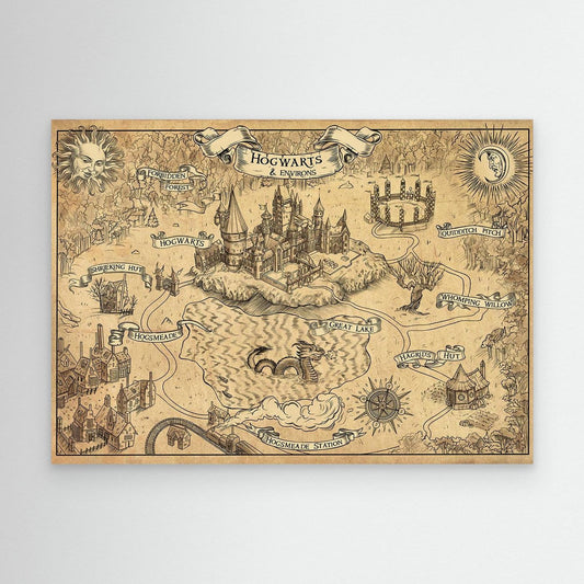 Hanging Fantasy Map Canvas Print