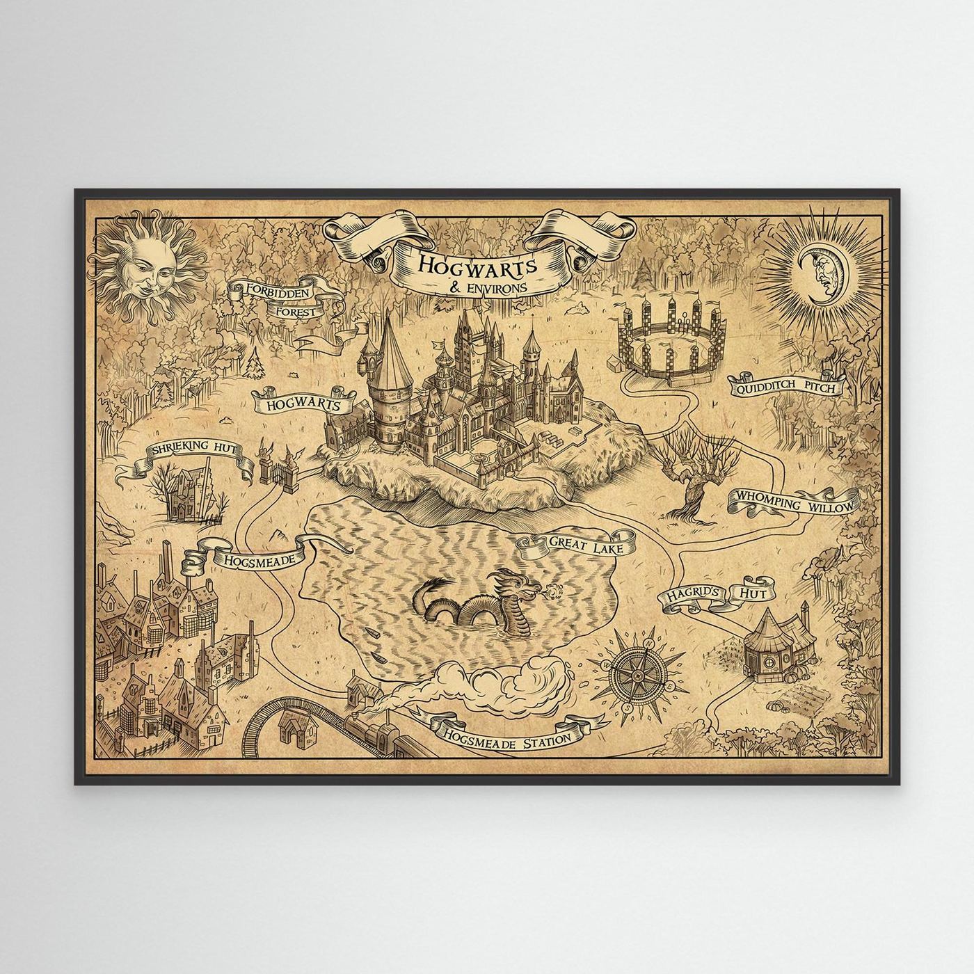 Hanging Fantasy Map Canvas Print
