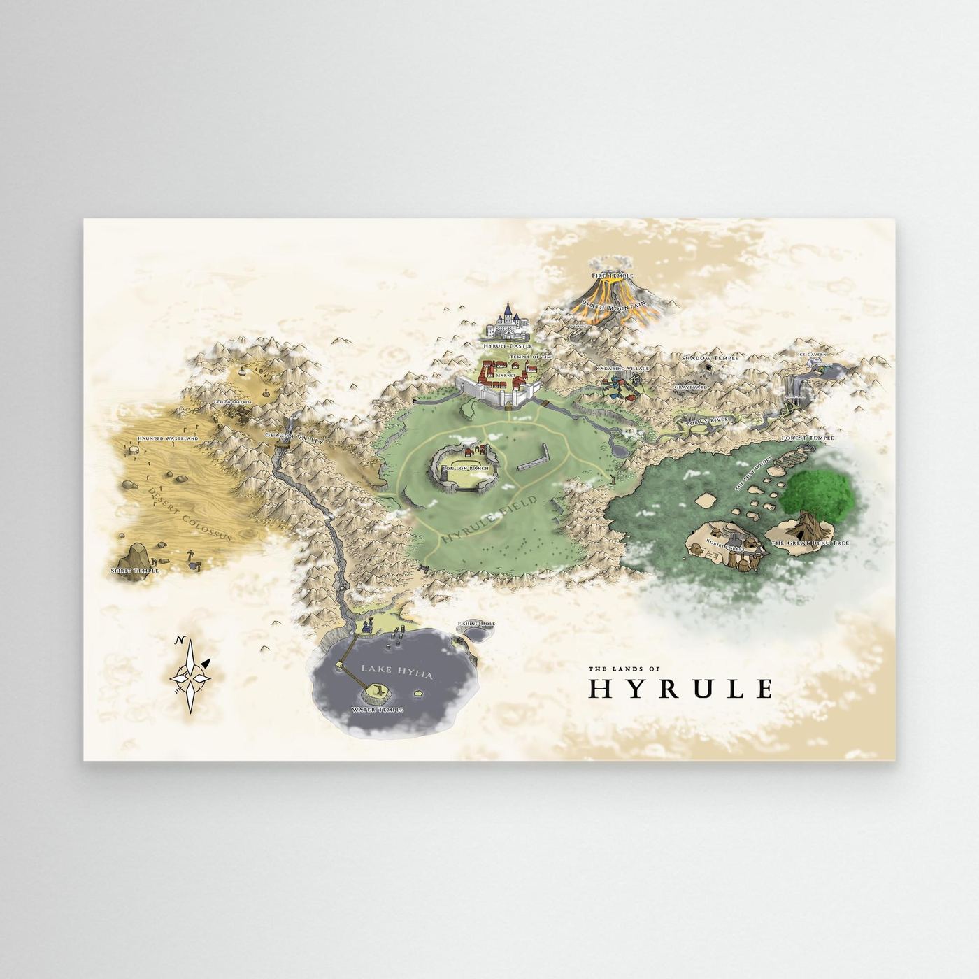 The Lands Of Hyrule Map Canvas