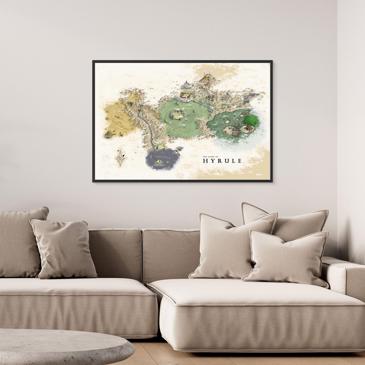 The Lands Of Hyrule Map Canvas