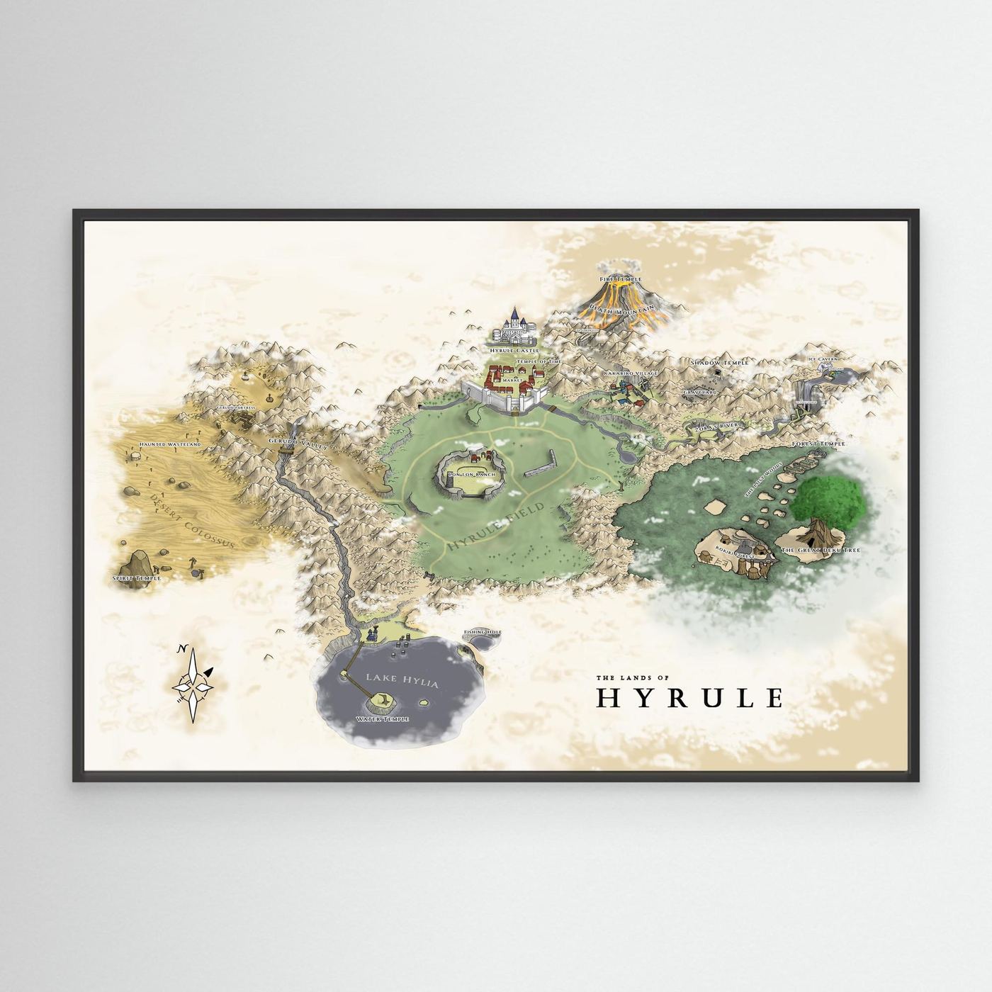 The Lands Of Hyrule Map Canvas