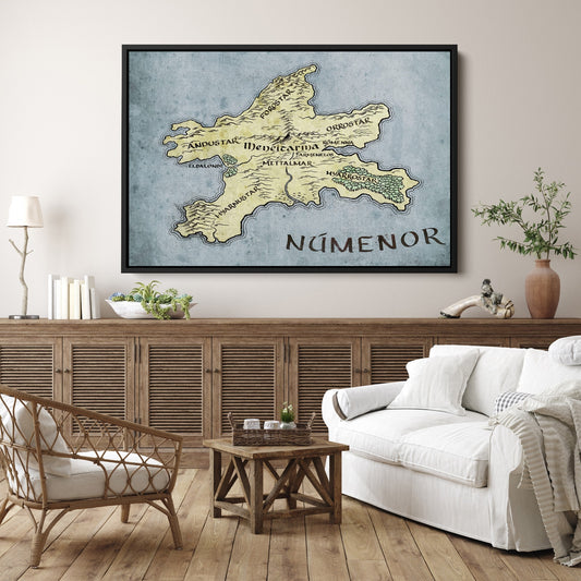 Númenor Map Print – Tolkien Middle Earth Wall Art Poster